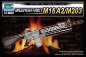 Trumpeter 01904 AR15/M16/M4 FAMILY-M16A2/M203 1:3
