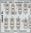 Eduard FE967 TBD-1 seatbelts Steel forGreat WAll Hobby 1:48