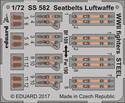 Eduard SS582 Seatbelts Luftwaffe WWII fighters Steel 1:72