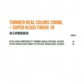 AK Interactive AK EXPMOD0036 Thinner Real Colors 200ml+ Super Gloss Finish 1k Module