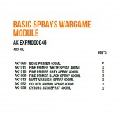 AK Interactive AK EXPMOD0045 Basic Sprays Wargame Module