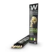 AK Interactive AK10040 WATERCOLOR PENCIL SET GREEN AND BROWN CAMOUFLAGES SET