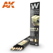 AK Interactive AK10044 WATERCOLOR PENCIL SET SPLASHES, DIRT AND MARKS (5 pieces)