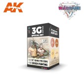 AK Interactive AK1075 WARGAME Color Set: Basic Skin Colors - (4 x 17 ml) - 3rd Generation Acrylic