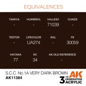 AK Interactive AK11384 S.C.C. No.1A Very Dark Brown