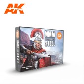 AK Interactive AK11601 NON METALLIC METAL: STEEL SET - (6 x 17 ml) - 3rd Generation Acrylic