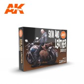 AK Interactive AK11613 SKIN AND LEATHER COLORS SET - (6 x 17 ml) - 3rd Generation Acrylic