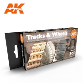 AK Interactive AK11672 TRACKS AND WHEELS - (6 x 17 ml) - 3rd Generation Acrylic