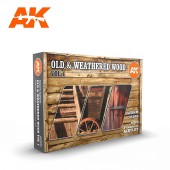 AK Interactive AK11673 OLD & WEATHERED WOOD VOL.1 - (6 x 17 ml) - 3rd Generation Acrylic