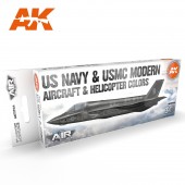 AK Interactive AK11744 US Navy & USMC Modern Aircraft & Helicopter Colors - (8 x 17 ml) - 3rd Generation Acrylic