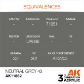 AK Interactive AK11862 Neutral Grey 43