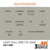AK Interactive AK11866 Light Gull Grey FS 16440