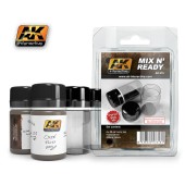 AK Interactive AK616 MIX N READY (4 EMPTY JARS WHITH LABELS) - Auxiliary Products