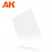 AK Interactive AK6573 Opaque white polystyrene sheet (0.3 mm thickness x 245x195mm, 3 units)