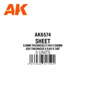 AK Interactive AK6574 0.5mmthickness x 245 x 195mm - STYRENE SHEET