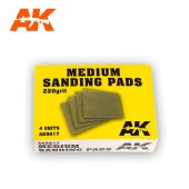 AK Interactive AK9017 Medium Sanding Pads 220 grit. 4units
