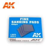 AK Interactive AK9018 Fine Sanding Pads 400 grit. 4 units
