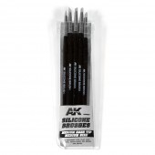 AK Interactive AK9086 SET OF 5 SILICONE BRUSHES MEDIUM HARD TIP MEDIUM
