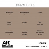 AK Interactive RC871 Bristish Desert Pink ZI 17 ml.