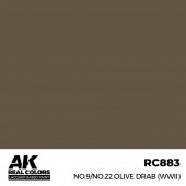 AK Interactive RC883 No.9/No.22 Olive Drab (WWII) 17 ml.