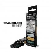AK Interactive RCM111 WWII AXIS AIRCRAFT SQUIGGLE CAMOUFLAGE COLORS - SET 3 REAL COLORS MARKERS