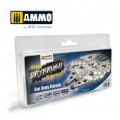 AMMO A.MIG-7300 DRYBRUSH Set Grey Colors
