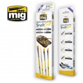 AMMO A.MIG-7604 Streaking and Vertical Surfaces Brush Set