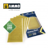 AMMO A.MIG-8045 Masking Sheets 1mm Grid (x5 sheets, 290mm x 145mm, adhesive)