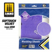 AMMO A.MIG-8245 Softouch Velvet Masking Sheets 1mm Grid (x5 sheets, 290mm x 145mm, adhesive)