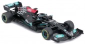 BBURAGO 38058H 1:43 2021 Mercedes-Benz AMG F1 W12 EQ Power + #44 Lewis Hamilton with helmet, black/turquoise - BBurago