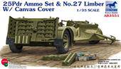 Bronco Models AB3551 25pdr Ammo set&No.27 Limber w/CanvasCove 1:35