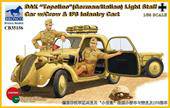 Bronco Models CB35156 DAK Topolino (German-Italian)Light Staff Car w/Crew & IF8 Intantry Cart 1:35
