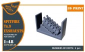 Clear Prop CPA48126 Spitfire Tr.9 exhausts for Airfix kit 1:48
