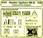CMK 129-4151 Hawker Typhoon Mk.Ib Interior Set for Hasegawa 1:48