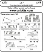 CMK 129-4201 Lavochkin La-7 Control Surfaces for Eduard 1:48