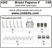 CMK 129-4202 Bristol Pegasus II British radial engine 1:48