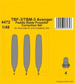 CMK 129-4472 TBF-3/TBM-3 Avenger Paddle Blade Propeller Correction Set for Accurate/Academy kits 1:48