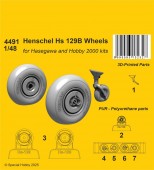 CMK 129-4491 Henschel Hs 129B Wheels / for Hasegawa and Hobby 2000 kits 1:48