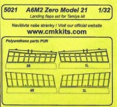 CMK 129-5021 A6M2 Zero Model 21 Landing flaps for Tamiya 1:32