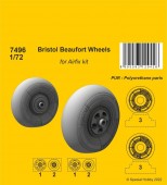 CMK 129-7496 Bristol Beaufort Wheels 1/72 / for Airfix kit 1:72