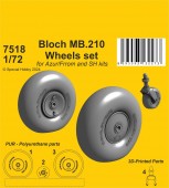 CMK 129-7518 Bloch MB.210 Mainwheels and Tailwheel w/Leg 1:72