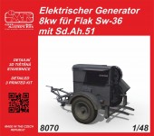 CMK 129-8070 Elektrischer Generator 8kw for Flak Sw-36 mit Sd.Ah.51 1:48