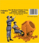 CMK 129-F48403 Sw.36 Searchlight Crew, sitting / standing with binoculars 1:48
