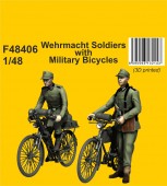 CMK 129-F48406 Wehrmacht Soldiers with Military Bicycles 1:48