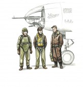 CMK 129-F72339 WWII US bomber pilot and two gunners 1:72