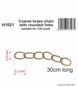 CMK 129-H1021 Coarse brass chain with rounded links - suitable for 1/35 scale