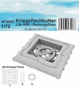 CMK 129-N72047 Kriegsfischkutter Life Raft / Rettungsfloss 1:72