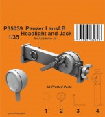 CMK 129-P35039 Panzer I ausf.B Headlight and Jack for Academy kit 1:35