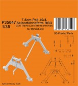CMK 129-P35047 7.5cm Pak 40/4. Selbstfahrlafette RSO - Gun Travel Lock (front and rear) for Miniart 1:35