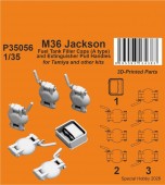 CMK 129-P35056 M36 Jackson Fuel Tank Filler Caps (A type) and Extinguisher Pull Handles for Tamiya 1:35